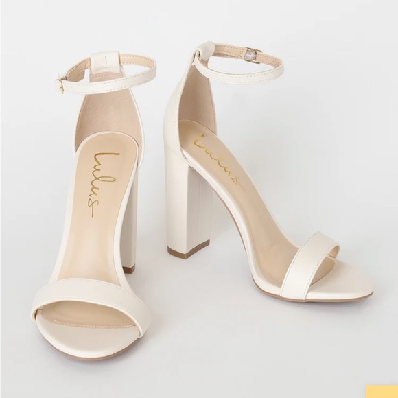 Lulu’s Taylor Off White Ivory Block Heel Sandal, Size 7.5 NWT - Picture 6 of 6